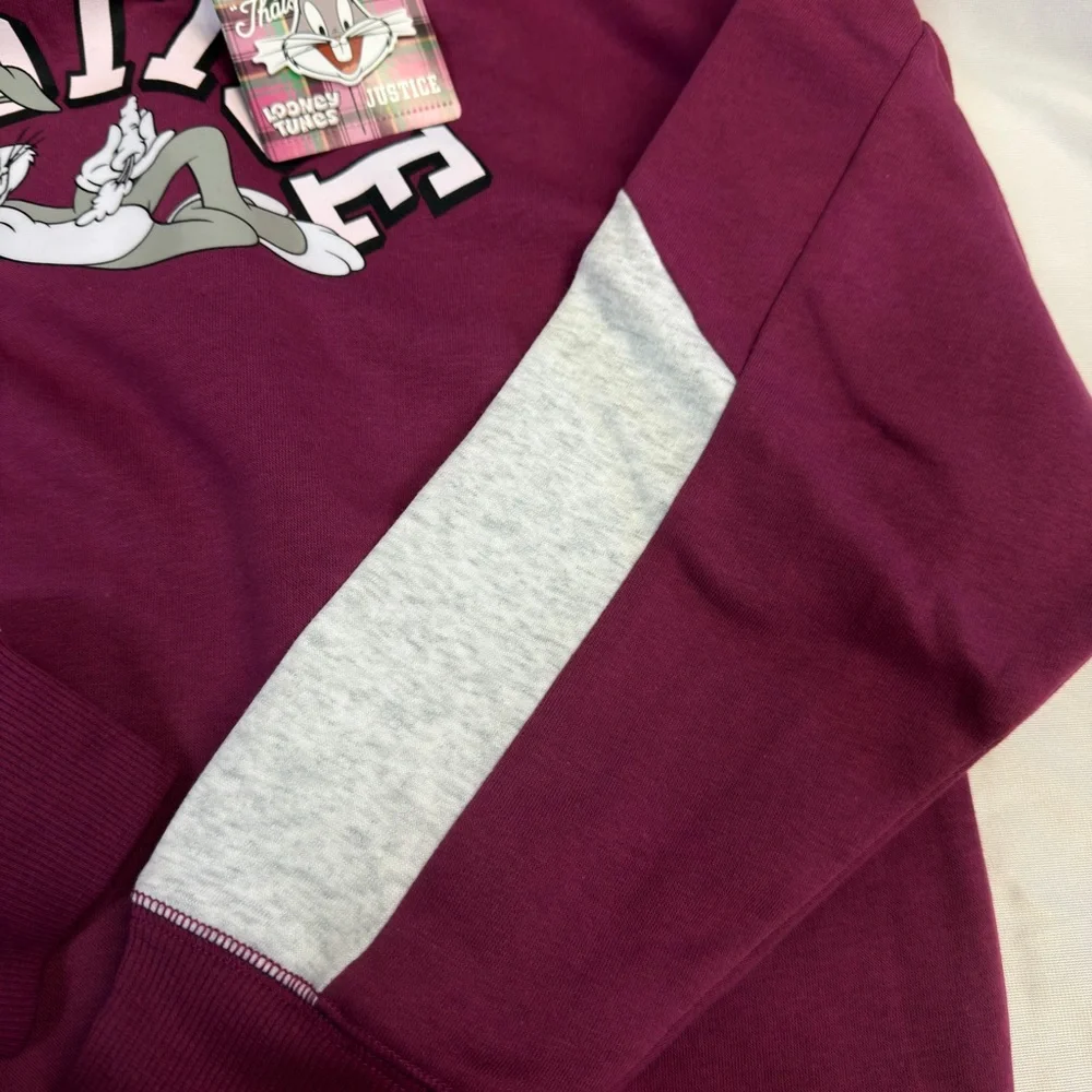 🐰 Looney Tunes Bugs Bunny Hoodie | Justice | Girls L (12/14) |‎ NWT | Y2K Vibes